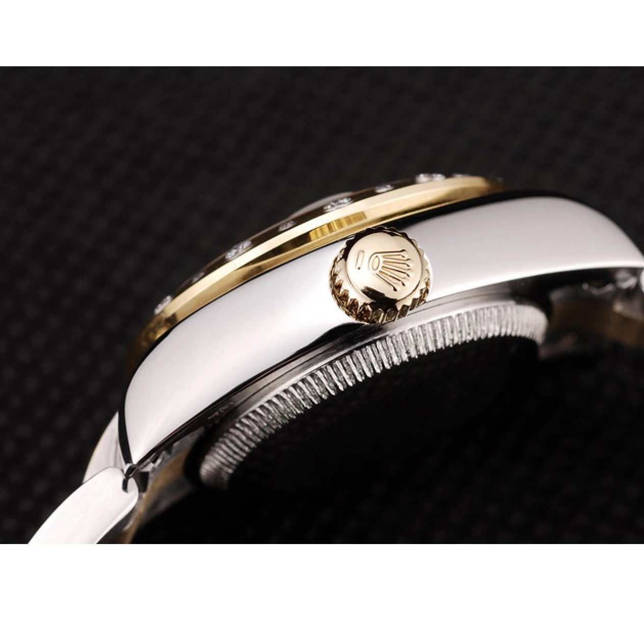 Aaa replica watch Dial Plated Diamond Case Stainless White Steel Rolex DateJust Brushed 0525